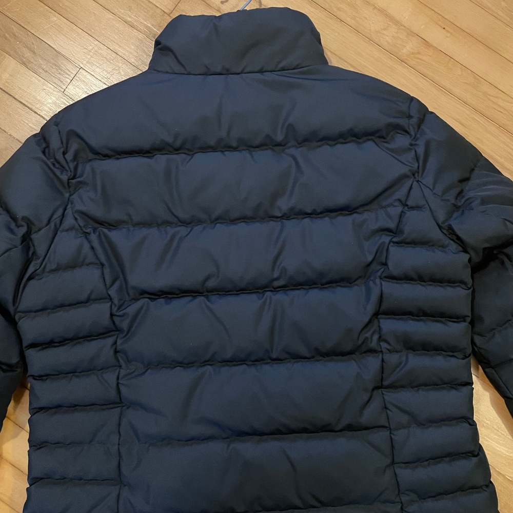 LANDS' END Down Puffer Coat Jacket 600 Fill Mock Neck Vent Hem Water Resistant - Picture 7 of 10